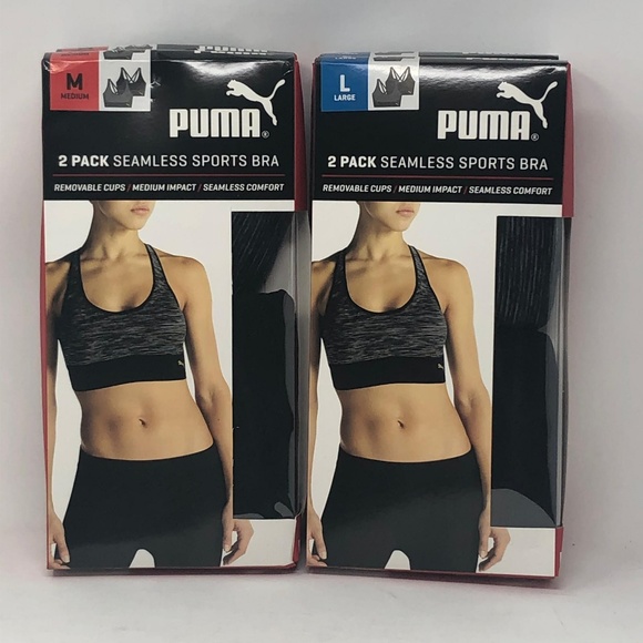 PUMA Sports Bra Seamless Strappy Back, - Picture 2 of 2